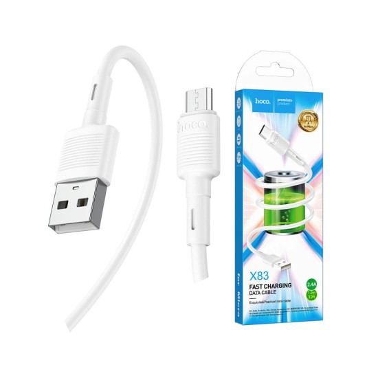 Hoco Fast Charging Data Cable X83 USB to Micro 1M White